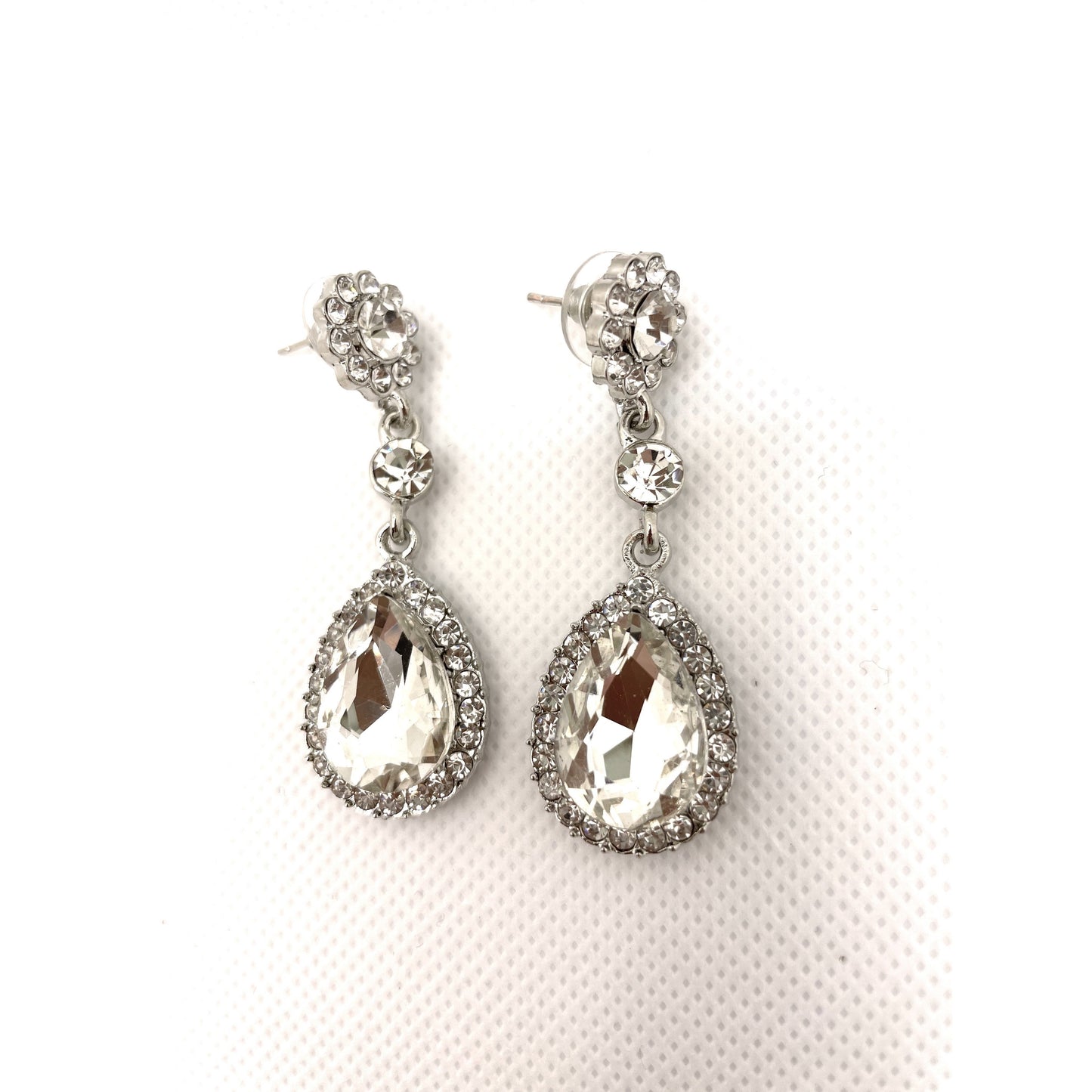 Pear Shaped Bridal Drop Earrings