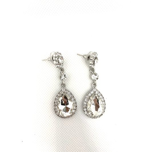 Pear Shaped Bridal Drop Earrings