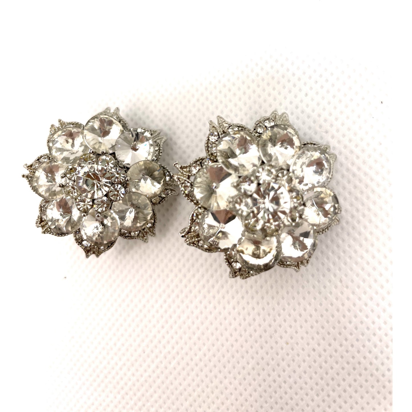 Round Encrusted Clip on Earring