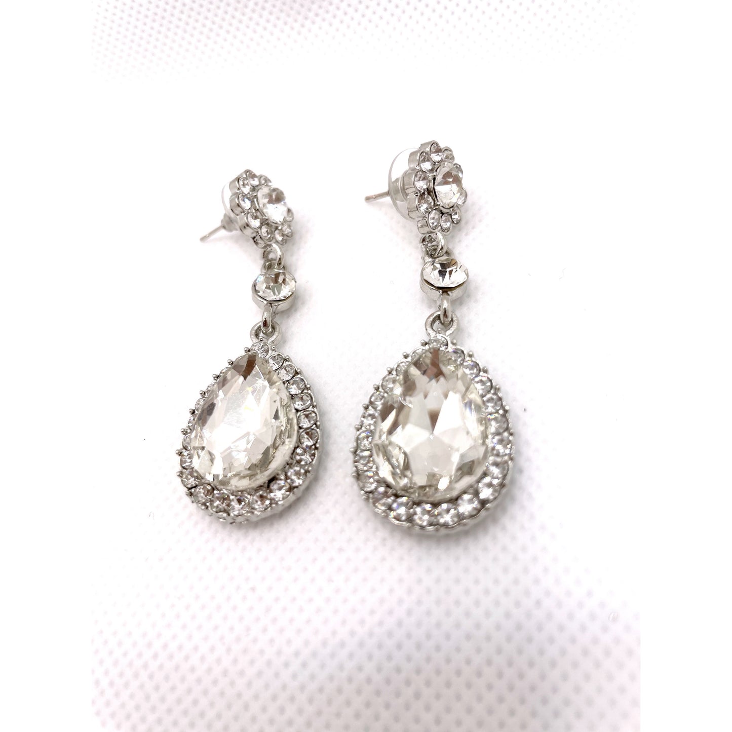 Pear Shaped Bridal Drop Earrings