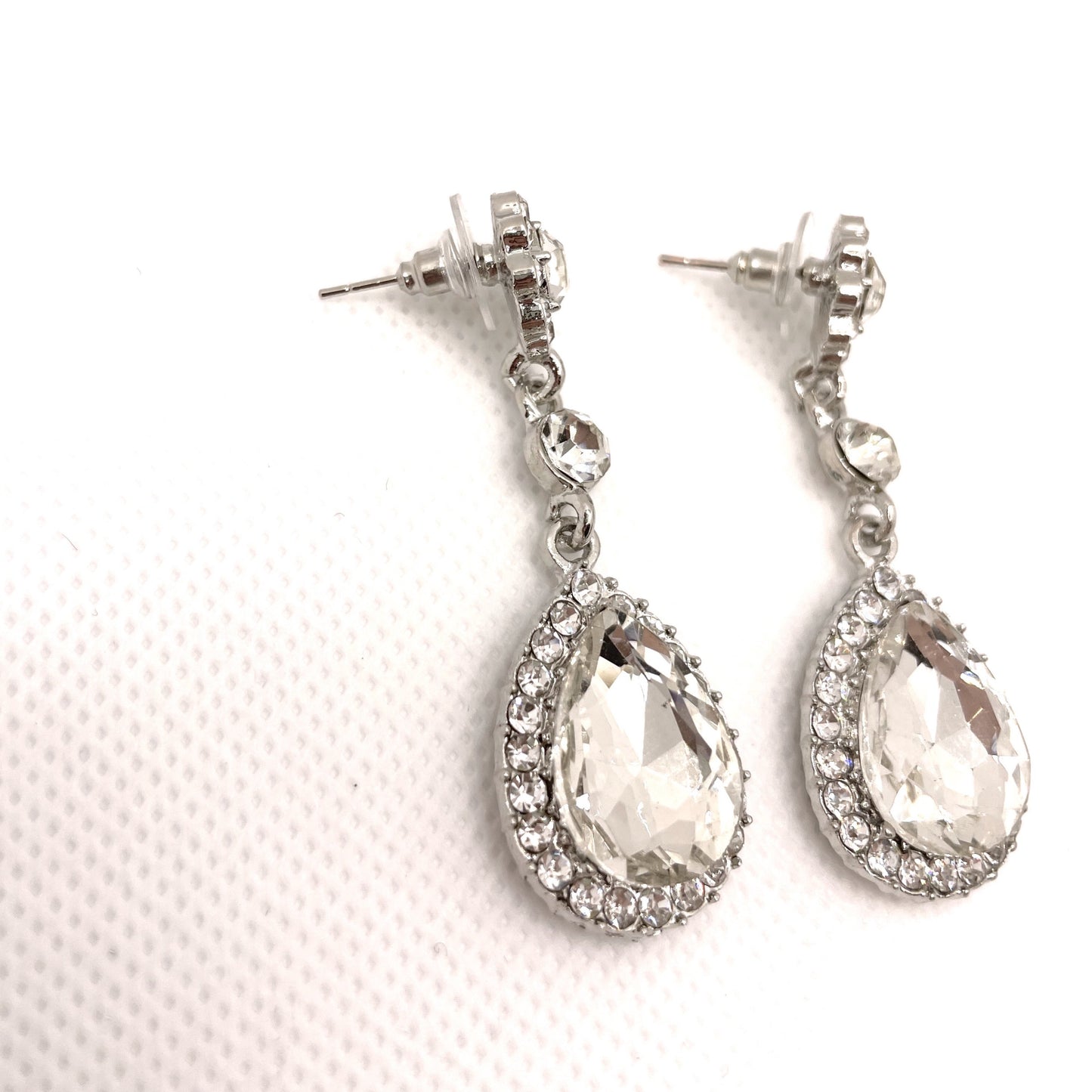 Pear Shaped Bridal Drop Earrings